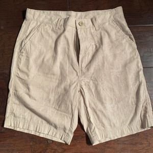 Caribbean Men's Chino Bermuda Shorts Flat Front Khaki Size 34